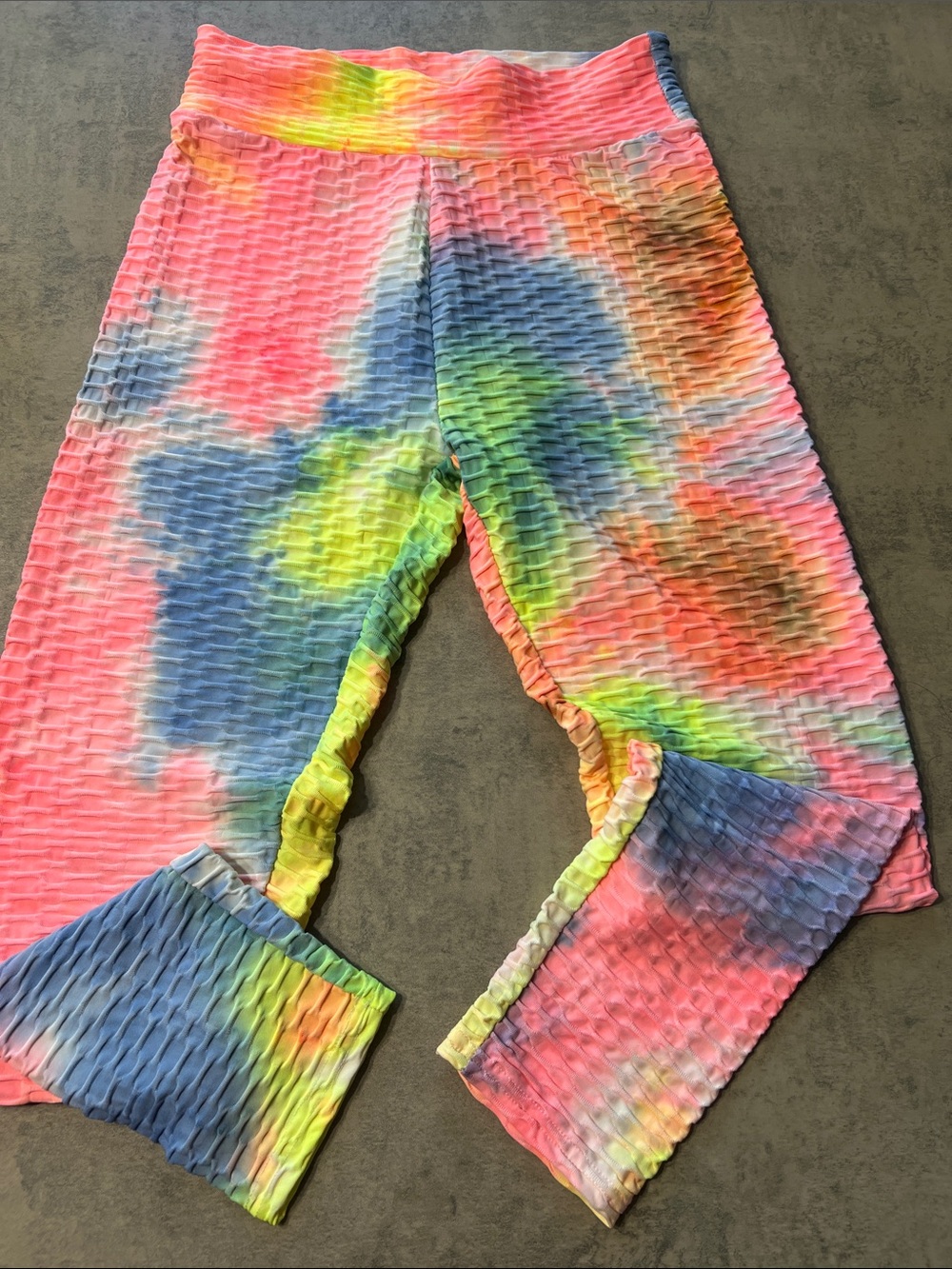SHEIN Multicolor Tie-Dye Textured Leggings